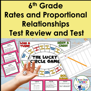 Preview of 6th Grade Ratios, Rates and Percent Review Game/Task Cards and Assessment