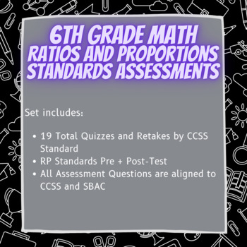 6th Grade Ratios and Proportions Assessment Pack by Mastery at the ...