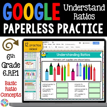 Preview of 6th Grade Writing Ratios Math Review Worksheets Activities Part to Whole Digital