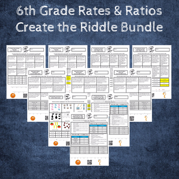 Preview of 6th Grade Rates and Ratios Create the Riddle Bundle