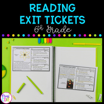 Preview of 6th Grade Reading Comprehension Exit Tickets - Literature & Informational Text