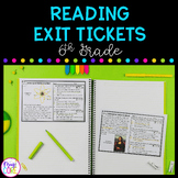 6th Grade Reading Comprehension Exit Tickets - Literature 