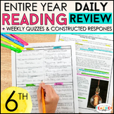 6th Grade Reading Comprehension Passages & Quizzes | with Constructed Responses