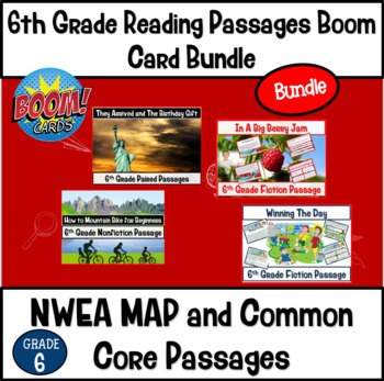 Preview of 6th Grade Reading Comprehension Passages and Questions Boom Cards