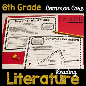 Preview of 6th Grade Reading Literature Graphic Organizers for Common Core