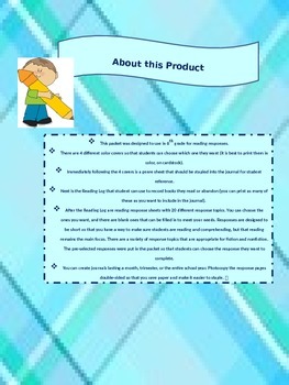 6th Grade Reading Response Journal by Mrs Griffin's Goodies | TpT