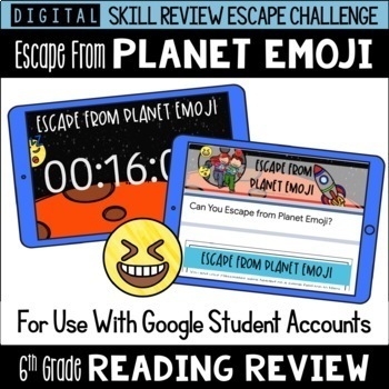 Preview of 6th Grade Reading Review Game | Digital Escape Room | Google Distance Learning