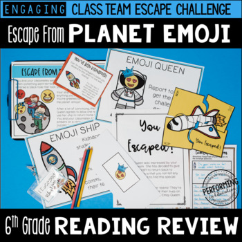 Preview of 6th Grade Reading Review Game | ELA Test Prep Game Escape Room