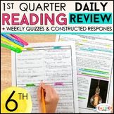 6th Grade Reading Spiral Review | Reading Comprehension Pa