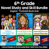 6th Grade Novel Study and Language Arts Skills Bundle