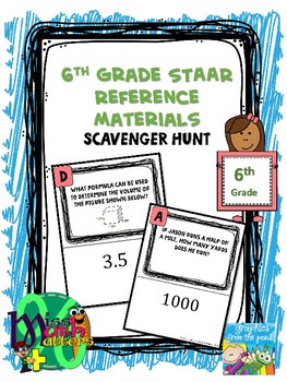 Preview of 6th Grade Reference Materials Scavenger Hunt | Formula Chart | UPDATED