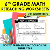 6th Grade Reteaching Math Worksheets | 6th Grade Math Revi