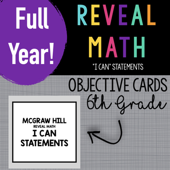 Preview of 6th Grade Reveal Math Objective Cards All Units