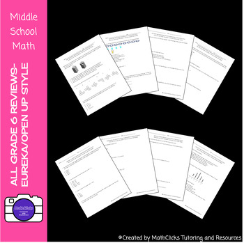 Preview of 6th Grade Review Bundle-Entire Year of Standards WITH KEY (Eureka/Open Up Style)