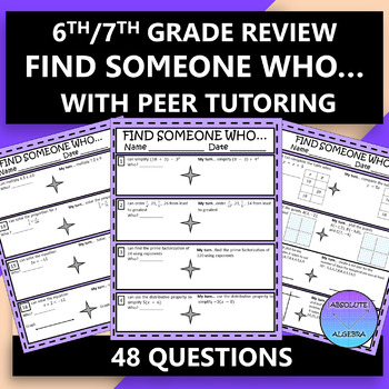 Preview of 6th Grade Review Find Someone Who Activity