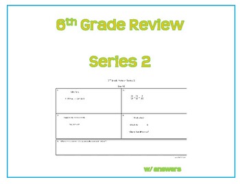 Preview of 6th Grade  Review and Practice  Series 2