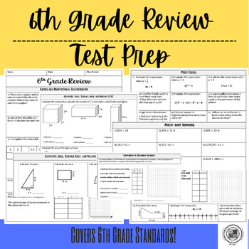 Preview of 6th Grade Review and Test Prep