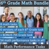 6th Grade SBAC Math Performance Task (PT) Test Prep Bundle