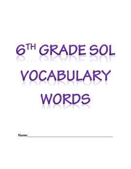 Preview of 6th Grade SOL Vocabulary