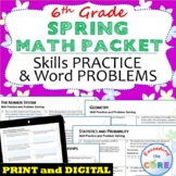 6th Grade SPRING / April MATH PACKET {Review/Assessments o
