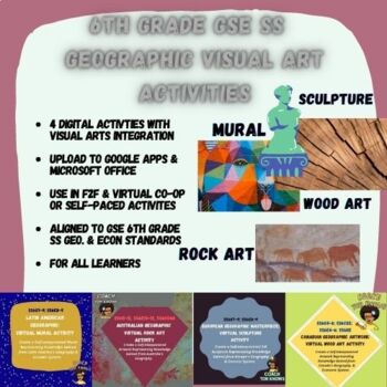 Preview of 6th Grade SS GSE - Geographic Visual Art Activities - F2F or Virtual