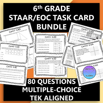 Preview of 6th Grade STAAR EOC Task Card Bundle