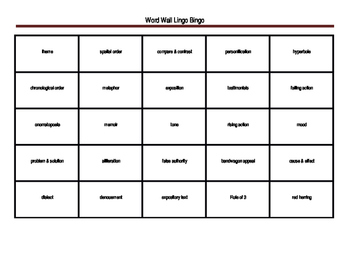 Preview of 6th Grade STARR Review Lingo Bingo