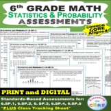 6th Grade STATISTICS & PROBABILITY Assessments(6.SP) Common Core