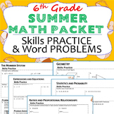 6th Grade SUMMER/ June - July MATH PACKET - {Review/Assess