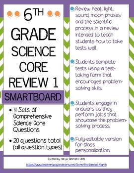 Preview of 6th Grade Science Review 1 Smartboard