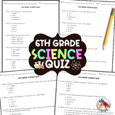 6th Grade Science Quiz with Answer Key