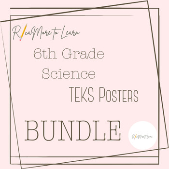 Preview of 6th Grade Science TEKS Posters Black and White - Bundle