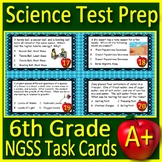 6th Grade Science Test Prep Task Cards NGSS: Middle School