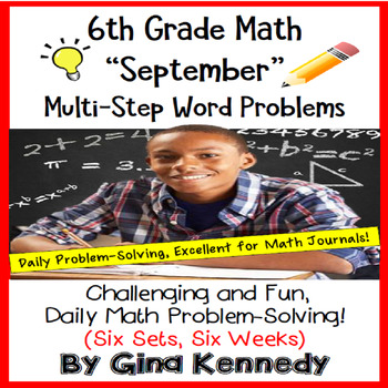 Preview of 6th Grade September Math, Daily Problem Solving Word Problems (Multi-Step)