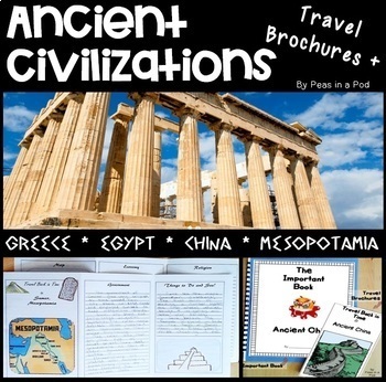 Preview of 6th Grade Social Studies Ancient Civilizations Activities Greece China Egypt +