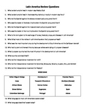 6th Grade Social Studies Review Questions (Latin America)