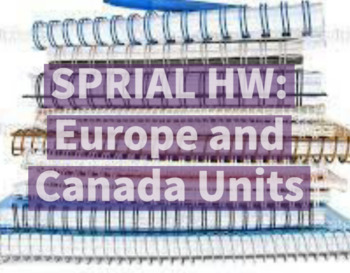 Preview of 6th Grade Social Studies Spiral Homework: Europe & Canada Units--Aligned to GSE