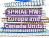 6th Grade Social Studies Spiral Homework: Europe & Canada 