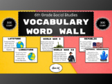 6th Grade Social Studies Vocabulary Word Wall