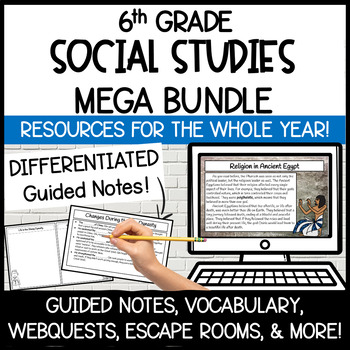 Preview of 6th Grade Social Studies Year Long BUNDLE | Ancient Civilizations