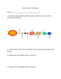 6th Grade Solar System Test Review