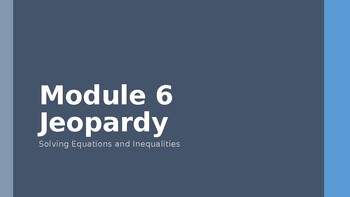 2023 Solving equations jeopardy topics: total 