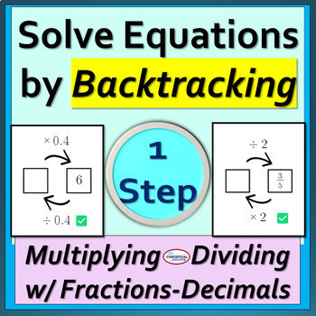 Preview of 6th Grade Solving One Step Equations with Multiplication and Division a Cool Way