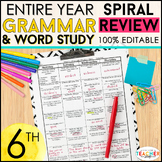 6th Grade Language Spiral Review & Quizzes | Grammar Practice | Homework