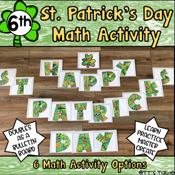 Preview of 6th Grade St. Patrick's Day Math Activity | Color by Code
