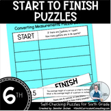 6th Grade Start to Finish Puzzles - Self Checking - Math S