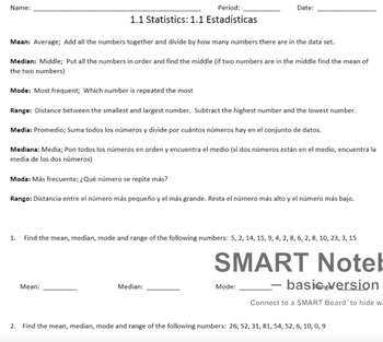 Preview of 6th Grade Statistics Classwork Slides