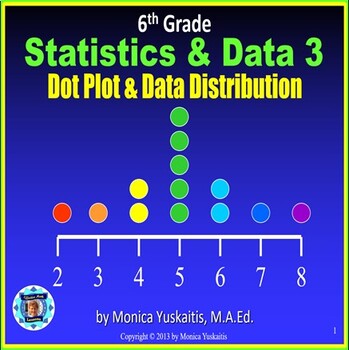 Preview of 6th Grade Statistics & Data 3 - Dot Plot and Data Distribution Powerpoint Lesson