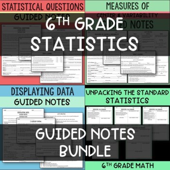 Preview of 6th Grade Statistics Guided Notes Bundle + BONUS