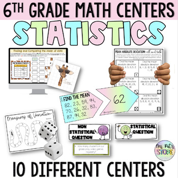 Preview of 6th Grade Statistics Math Centers and Choice Boards